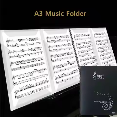 Piano Sheet Music Folder A3 Music Partition Booklet 4-page Expanding Music File Folder Piano Score A