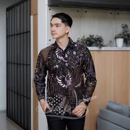 KEMEJA Azriel Men's Premium Long Sleeve Batik Shirt Size ML XL XXL