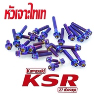 น็อตสแตนเลส ชุดแคร้งเครื่อง KSR/น็อตเลส แท้งเครื่อง KAWASAKI รุ่น KSR 110  ( 27 ตัวครบชุด)/ชุดแท้งKSR/อะไหล่แต่งKSR/น็อตเลสแต่งKSR /น็อตสแตนเลสหัวเจาะ