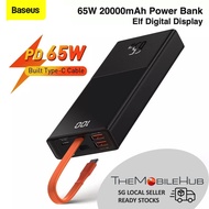 Baseus Elf 20000mAh 65W Digital Display Power Bank Built in Type-C Cable Laptop Powerbank Charger