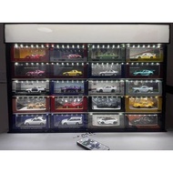 20 Slot Inno64/Time Micro/Ignition Model Display Rack/Case with Led Lights & Acrylic Sliding Door