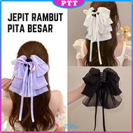 Jepit Pita Besar Model Bowknot Polos High end Japanses & korean style Klip Rambut Besar Pita Sifon G