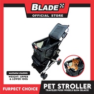 Furfect Choice Foldable 4-Wheeled Travel Stroller For Dog And Cat Accessories BL04 (Black)