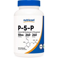 Nutricost P5P Vitamin B6 Supplement 50mg, 240 Capsules (Pyridoxal-5-Phosphate) - Vegetarian Friendly