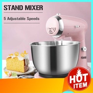 Stand Mixer Food Mixer Kitchen Electric Mixer Dough Mixer with 3.2L Stainless Steel Bowl Dough Hook Beater (Pink)