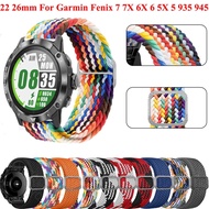 22mm 26MM Nylon Strap For Garmin Fenix 7x 7 6X 6 Pro Fenix 5X 5 Plus 3 Forerunner 935 945 955 965 EP