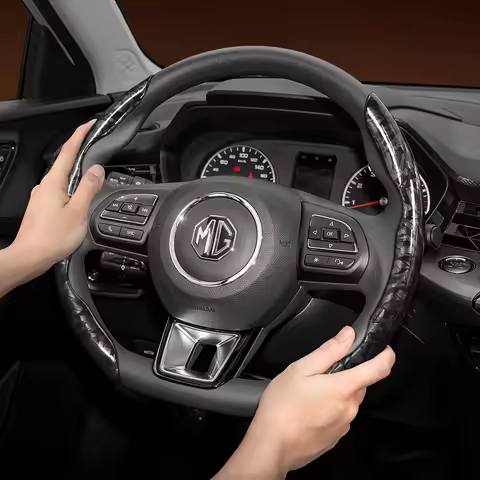 Suitable for Mg Forged Carbon Fiber Texture Steering Wheel Cover, Protective and Durable Snap-On Qui