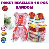 Paket Reseller 10 pcs Grosir Setelan Kerut Baju Anak Bayi Perempuan Stelan Cewek Atas Bawah Bahan Ka