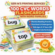 NEW PRODUCT CVC Words Flash cards 100 words 3R Laminated | Phonics Reading Cards for Preschool