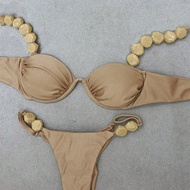 ชุดว่ายน้ำบิกินีของผู้หญิงสีพื้นแบบเซ็กซี่ Polovedo Official