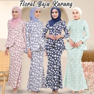 Lilac Sarah Kurung BajuRaya 2024 BAJU KURUNG Moden Ironless Kurung Floral Como Crepe kurung sedondon ibu anak 2024