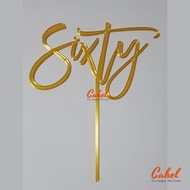 Sixty Cake Topper 60th Birthday Anniversary Cake Topper