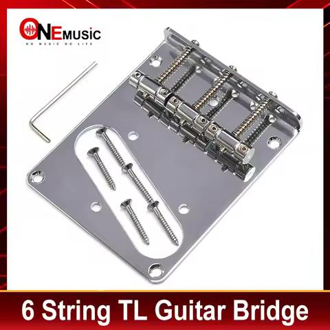 Top-Loading 96.5x80MM 3 Saddle Bridge For TL 6 String Electric Guitar Chrome Music Accessories