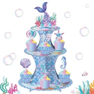 New product mermaid theme birthday party decoration cake tray cake stand dessert table layout cake stand