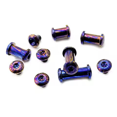 3 Sizes CNC Custom Damascus Titanium Made Timascus Pairs Locking Screws M3.5 Thread T8 Torx Nut Head
