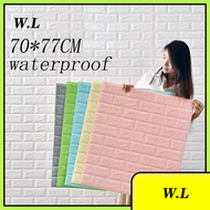 [BIG SIZE] 10PCS 70x77cm 3D Wallpaper Adhesive Wall Decor Foam Brick Home Sticker Waterproof Decorat