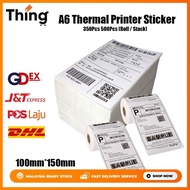 350 500pcs A6 Thermal Printer Sticker Thermal Paper 100*150mm High Quality Thermal Label Stack Consignment Note Barcode Air Waybill Shipping Label Roll