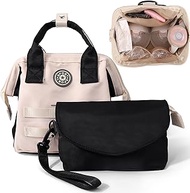 2 in 1 Breast Pump Bag, Portable Pump Bag for Backpack/Shoulder/Cross-Body Compatible with Momcozy/Spectra/Willow/Medela, Breast Pump Travel Bag with 7 Pockets and Detachable Strap, Grab and Go