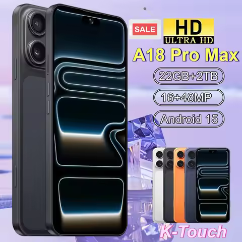 K-Touch Mobile Phones For A18 Pro Max Smartphone Android 5G Cell Phone 22GB RAM 2TB ROM 7.3 Inch HD 