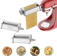 TPGSING 3-Piece Stainless Steel Noodle Attachment for Kitchenaid Stand Mixer, Pasta Machine for Kitchenaid Accessories Including Spaghetti Cutter, Pasta Roller and Fettuccine Cutter