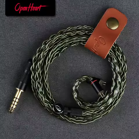 OPENHEART Green 8 Core Earphone Cable 2.5/3.5/4.4mm MMCX/0.78 2Pin/QDC Silver Plated Copper Replace 