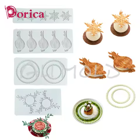 Branch/Onion/Snowflake/Pearl Ring Silicone Fondant Lace Mat Sugarcraft Chocolate Chip Mould French D