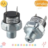 TAMAKO 2Pcs Air Pressure Switch, 70-100 PSI 1/4"-18 NPT Pressure Controller, Durable Silver 24V 12V Low Pressure Switch Air Train Horn