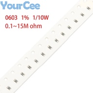 100pcs 0603 SMD Resistor 1% 1/10W 0.1~15M 0.1 0.2 0.5 1.1 2.4 34 36 69.8 105 316 487 590 845 2K8 4K2
