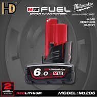 Milwaukee M12 6.0AH Battery / Milwaukee Red Lithium Battery / 2 Year Warranty / M12B6