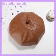 StyleSphereE PU da Newsboy hat cho bé màu rắn trẻ em của Beret Mũ Retro bát giác cap chàng trai cô g