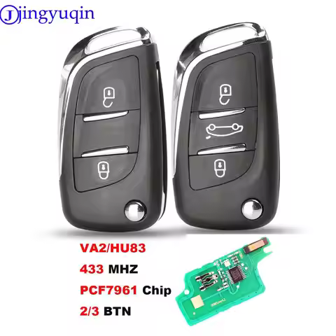 jingyuqin CE0536 ASK/FSK Modified Flip Remote Car Key For Citroen PICASSO C2 C3 C4 C5 C6 C8 VA2/HU83