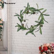 phenovo 70.87'' Artificial Olive Leaf Garland Greenery Garland with Fake Fruits Prop