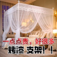 Princess Style 1.5m Household Bracket 1.8 Double Bed Paint Bold Rice Mosquito Net Three-Open Door Ne