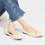 Giày Búp Bê MWC 2307 - Giày Búp Bê Phối Nơ Đính Khoá Kim Loại Xinh Xắn