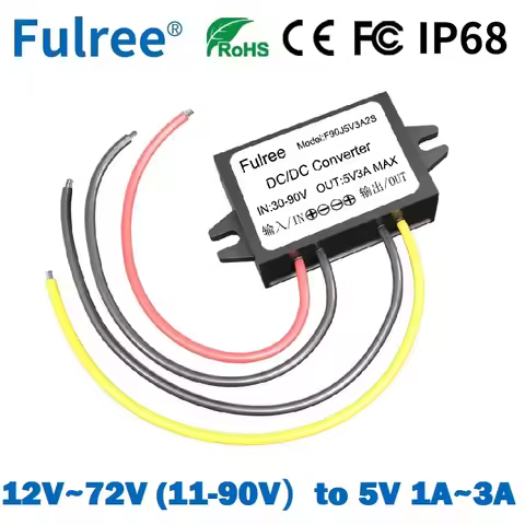 24V 36V 48V 60V 72V Convert to 5V 1A 2A 3A DC DC Step Down Buck Converter Car GPS Camera Power Suppl