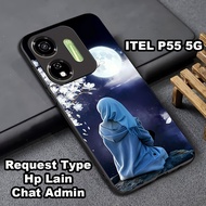 Glossy glitter Softcase for ITEL P55 5G Hijab motif Itel p55 5g case can also be used for all smart 