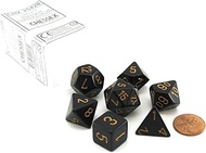 Polyhedral 7-Die Opaque Chessex Dice Set - Black with Gold Numbers by Chessex
