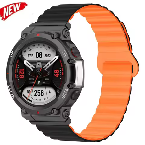 Magnetic Silicone Strap For Amazfit T-Rex 2 Smart Watch Bracelet Accessories For Huami Amazfit T-Rex