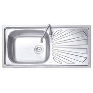 Global House MEX อ่างล้างจาน 1 หลุม 1 ที่พัก รุ่น DSX100 สีสเตนเลส รับประกันของเเท้!