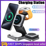 2025 New Wireless Charger 3in1 Fast Charging Station Stand Folding Holder for 16 15 14 Pro Max Airpo
