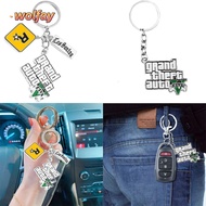 YOLANDA Game PS4 GTA5 Keychain, Keyring GTA V Grand Theft Auto Key Holder, Metal Key Chain Keyholder