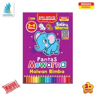 Buku Aktiviti Prasekolah - Buku Pantas Mewarna Haiwan Rimba - Buku Mewarna - Dwibahasa - Buku Kanak-