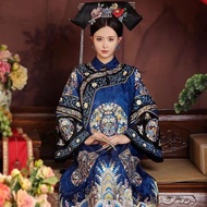 Qing Dynasty Empress Dowager Costume - Historical Attire with Photo Print Design