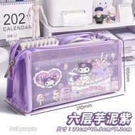 pencil case star pencil case Kes pensel Sanrio kulomi gadis kayu manis kotak alat tulis anjing paccha berkapasiti besar bekas pensel bernilai tinggi