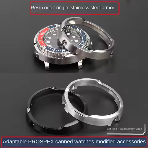 Watch Case for seiko Prospex Tuna Canned Case Armor Protector steel ring SNE497 SNE498 SNE499 SNE518