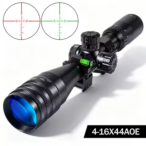 Tactical 4-16x44 AOE Riflescope Adjustable Green Red Illuminated Reticle Optic Sight Outdoors Shooti
