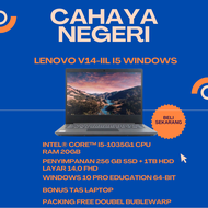 PROMO LAPTOP Lenovo V14-IIL Intel CORE i5 RAM 20GB SSD 256GB + HARDISK 1000GB Windows 10 Pro LAYAR FULL HD FREE TAS