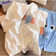 Blue Elephant Pink Elephant Pants and Shirt Set