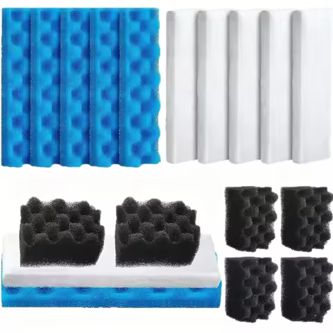 6Pcs Aquarium Filtration Sponge Filter Pad for Evergreen Biological Foam for Fluval 406 407
