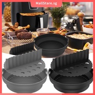 Air Fryer Silicone Liner Pot with Divider Multipurpose Air Fryer Silicone Basket with Handle Foldable Air Fryer Silicone Tray Reusable Round SHOPSKC8697